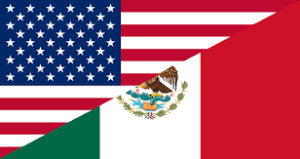US Mexico flags