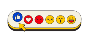 A variety of social media icons that can be used to express reactions