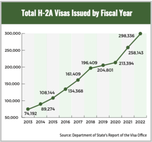 Total H-2A Visas Issued by Fiscal Year