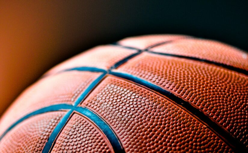 A stylized photo of a basketball