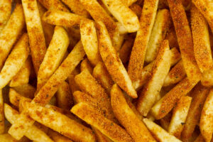 Crispy fries freshly seasoned