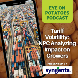 An image of shipping containers overlaid on a podcast ad