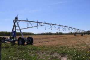 An irrigation system in a field
