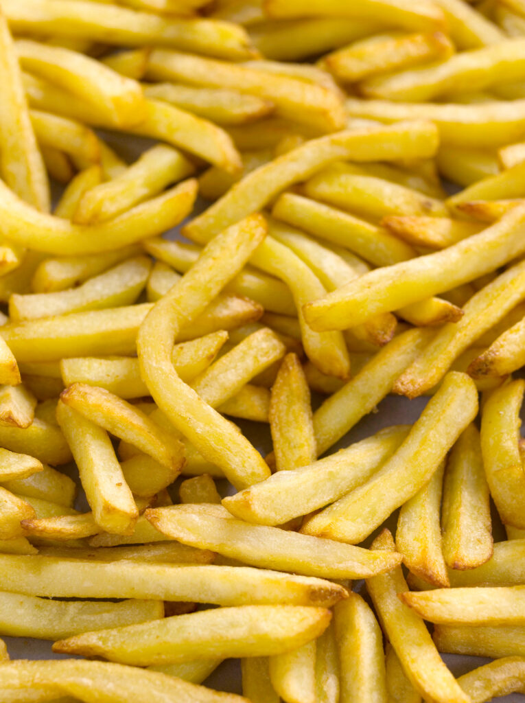 A close up of a bunch of french fries
