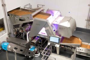 A digital sorter from Key Technology removes foreign material, helping to reduce labor requirements