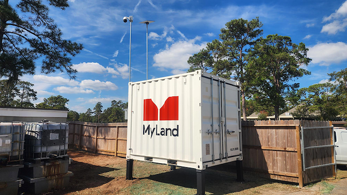 A large container with a red MyLand logo