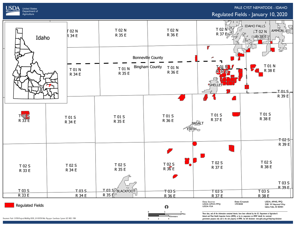 Two Idaho fields added to pale cyst nematode regulation area