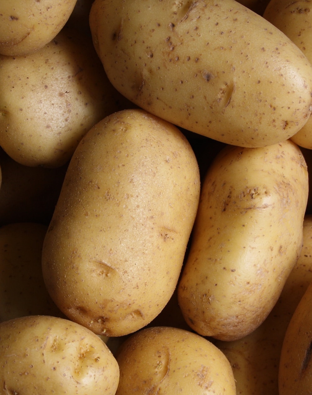 Closeup of freshly washed potatoes
